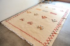 画像4: モロッコラグ |アフニフ M(オフホワイト / 約150×102cm)送料無料 美品 (4)