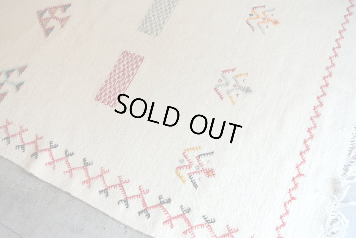 画像6: モロッコラグ ｜アフニフ M（オフホワイト / 約150×102cm）エリアラグ　送料無料　美品 (6)