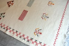 画像6: モロッコラグ |アフニフ M(オフホワイト / 約150×102cm)送料無料 美品 (6)
