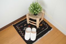 画像3: モロッコラグ ｜アフニフ SS（ブラックA / 約55×52cm）美品　玄関マット　一点もの (3)