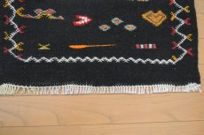 画像6: モロッコラグ ｜アフニフ SS（ブラックA / 約55×52cm）美品　玄関マット　一点もの (6)