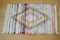 画像13: モロッコラグ｜ボシャルウィット・グレー×紫×山吹色（約93×56cm） 玄関マット　一点もの　送料無料　美品 (13)