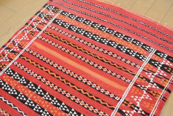 モロッコラグ｜ゼンモール・赤 (約128×69cm） 送料無料 美品