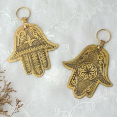 画像1: 真鍮製ファティマの手オーナメント・Mサイズ【メール便対応】魔除け　お守り (1)