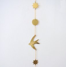 画像1: 太陽、月、鳥のオーナメント｜真鍮製【メール便可】　サンキャッチャー　ウォールデコ (1)
