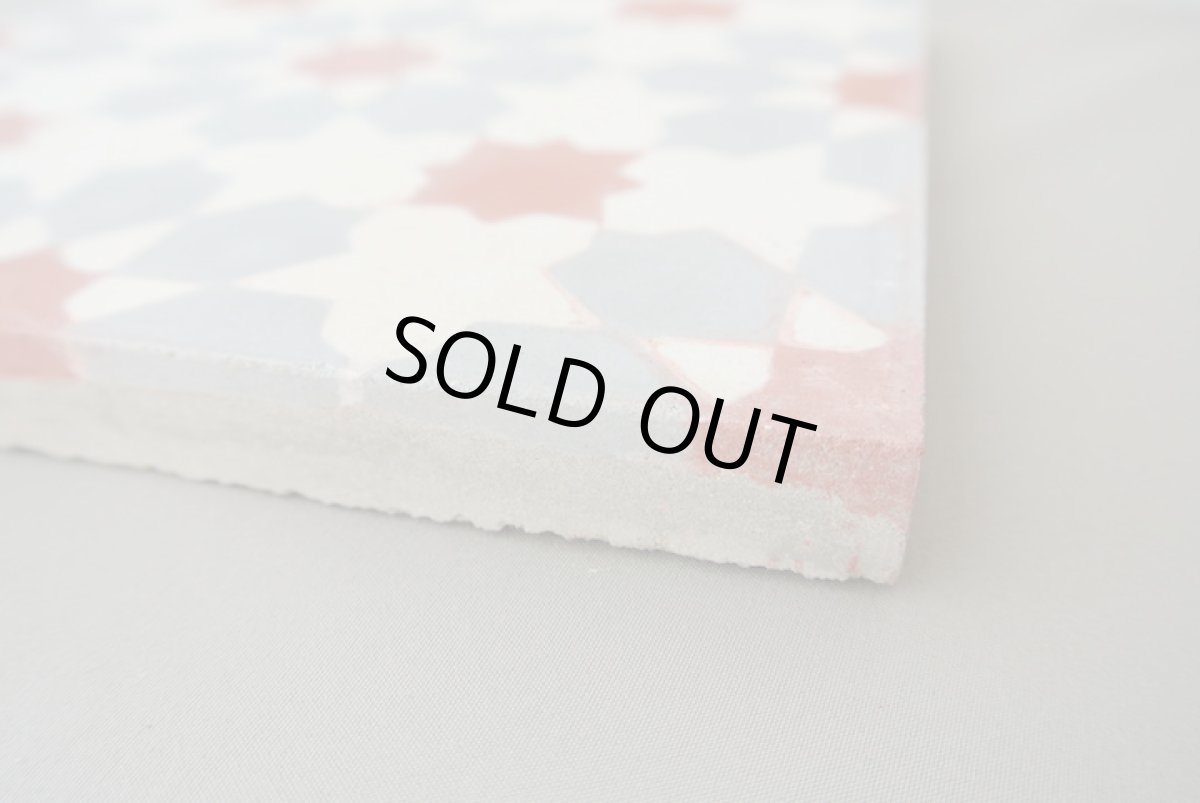 画像4: モロッコタイル｜ゼリージュ（赤）鍋敷き　ガーデニング　アウトドア (4)