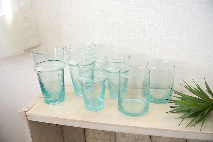 リサイクルグラスのミントティーグラス