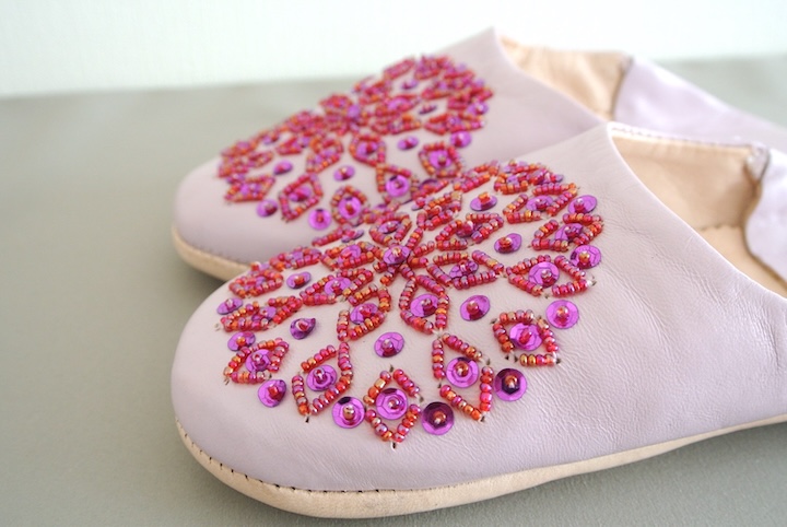 バブーシュ薄紫&times;赤紫