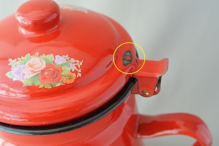 ホーローティーポットL赤