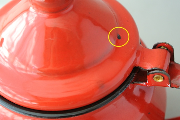 ホーローティーポットM赤