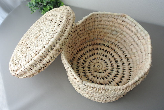 ”蓋つきかご小物入れおひつ型M”/