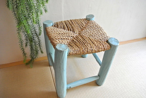 木椅子　水色